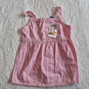 Lilliput girls size 7/8 years pink tank top full back buttons, NEW